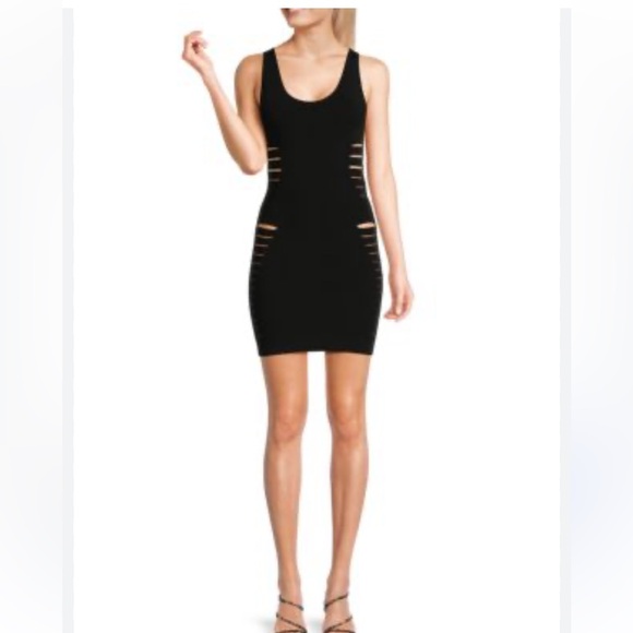 Versace Runway Scoopneck  Slashed Cutout Bodycon Mini Dress Size 44 / US 8 - Picture 1 of 16